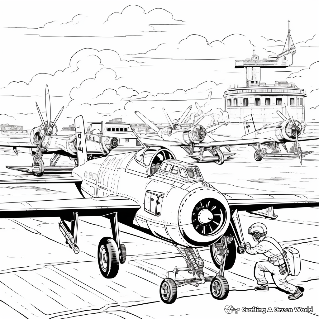 Historic Battles Featuring F18s Coloring Pages 3