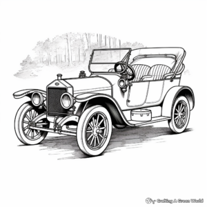 Historic Ford Model T Coloring Pages 1