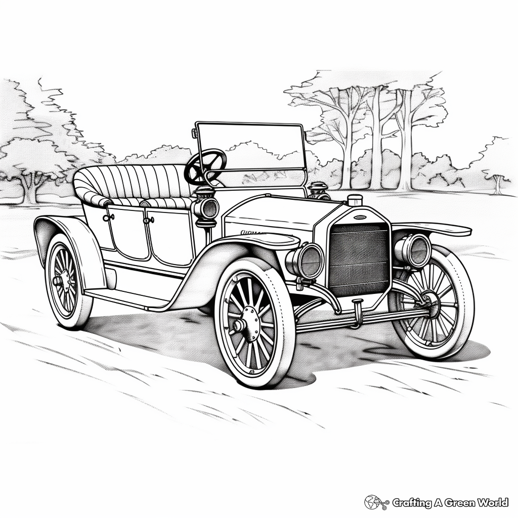 Historic Ford Model T Coloring Pages 3