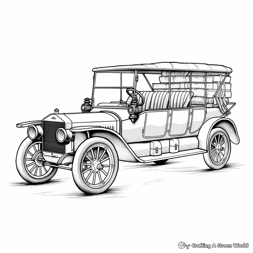 Historic Ford Model T Coloring Pages 4