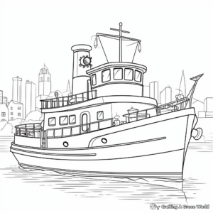 Historic Tugboat Coloring Pages for Enthusiasts 1