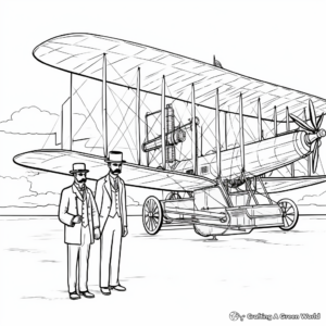Historic Wright Brothers Airplane Coloring Pages 4