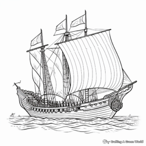 Historical Ancient Viking Sailboat Coloring Pages 2