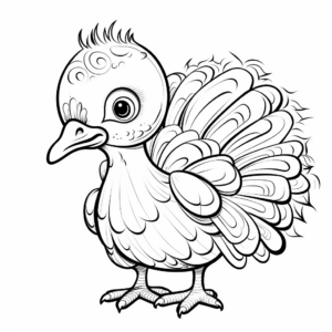 Historical Baby Turkey Doodle Art Coloring Page 4