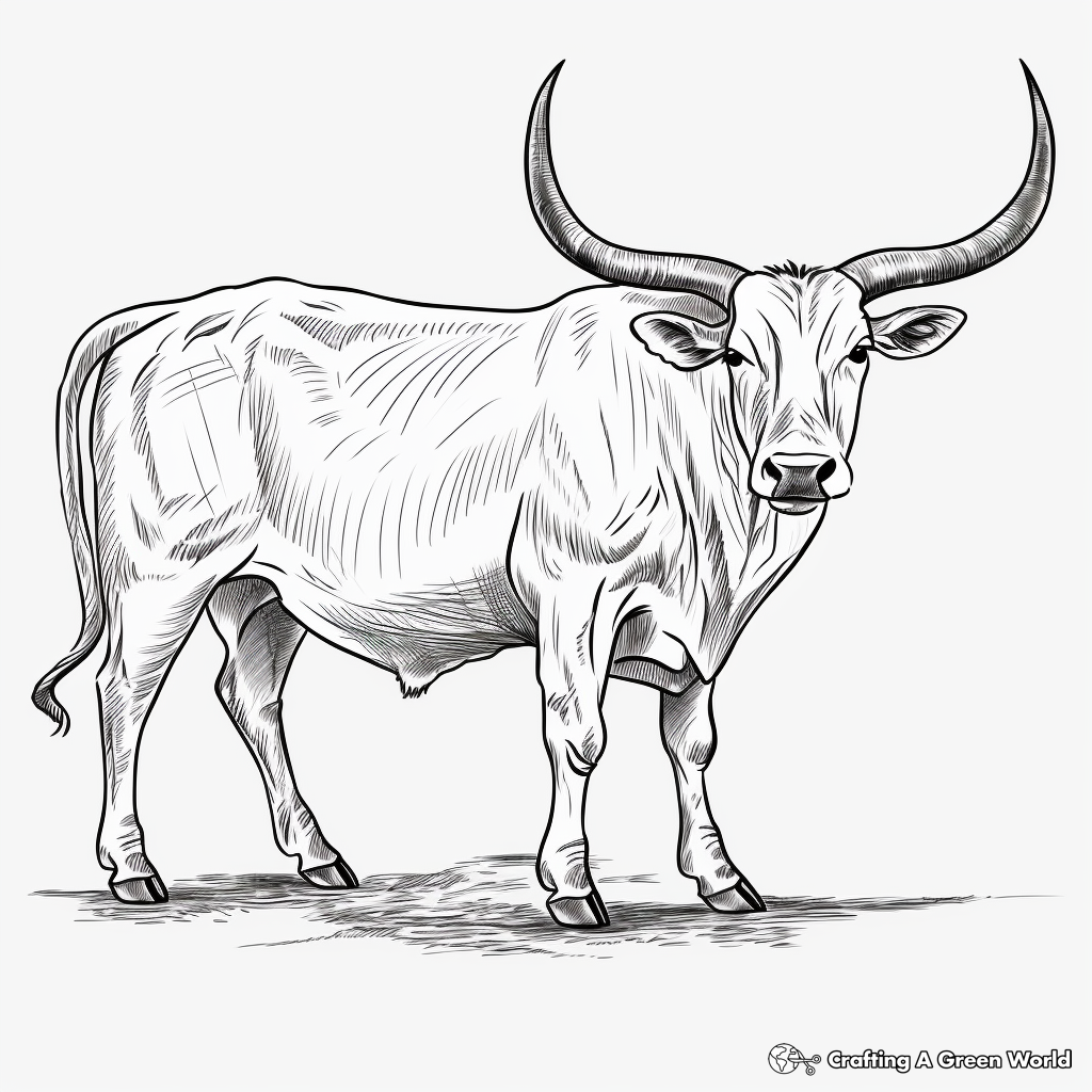 Historical Spanish Longhorn Coloring Pages 3