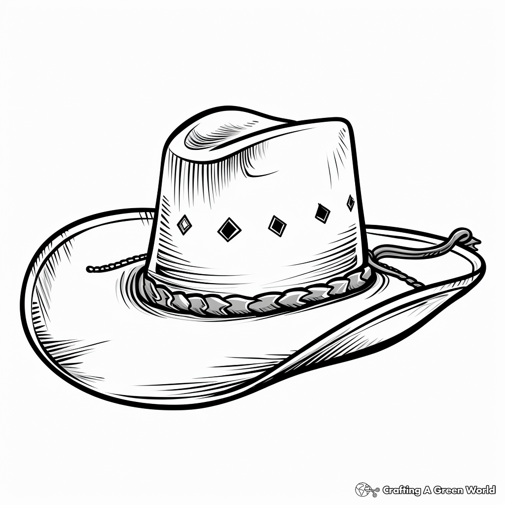 Historical Wild West Cowboy Hat Coloring Pages 1