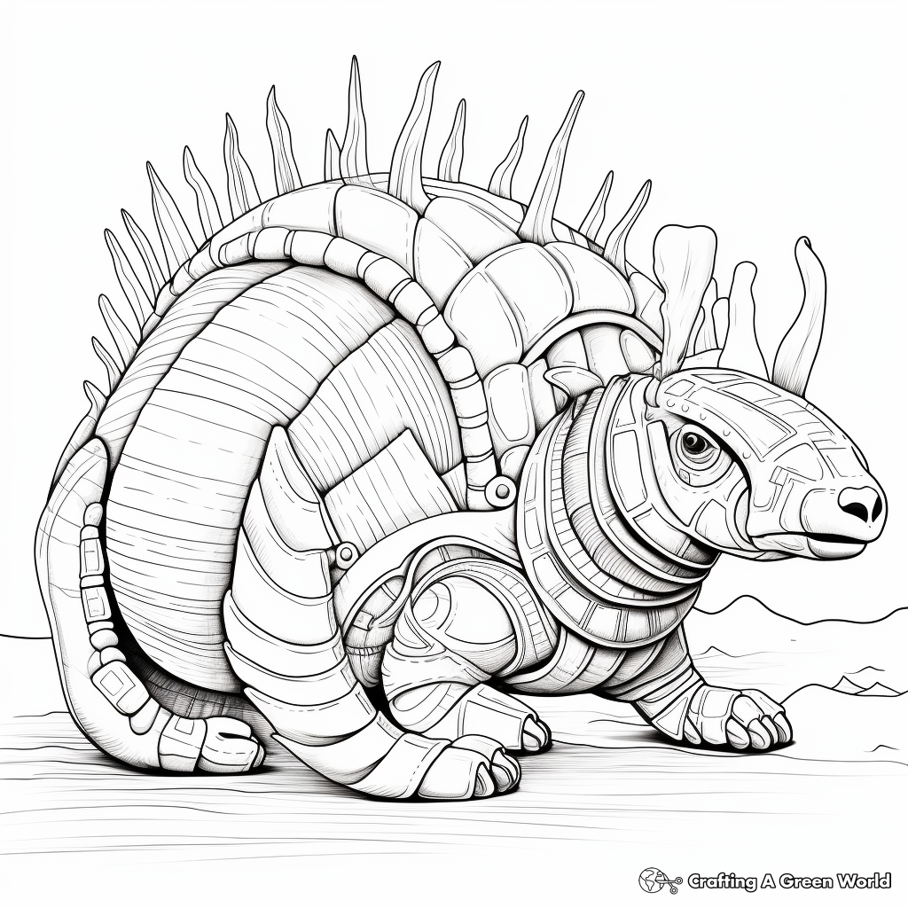 Historically Inspired Texas Armadillo Coloring Pages 2