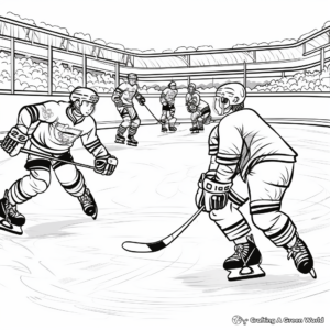 Hockey in Action: Ice Rink Coloring Pages 1