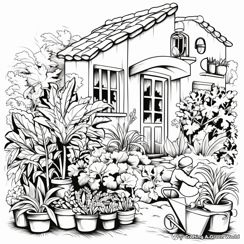 Hola Spanish Garden Coloring Pages 3
