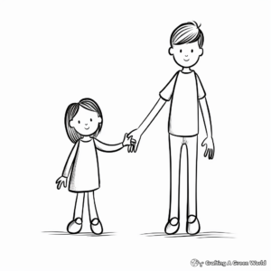 Holding Hands Coloring Pages for Children 2