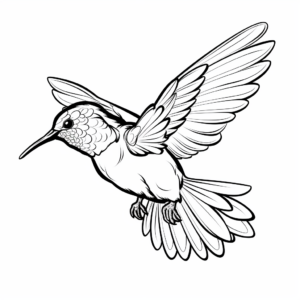 Holiday Theme Ruby Throated Hummingbird Coloring Pages 1