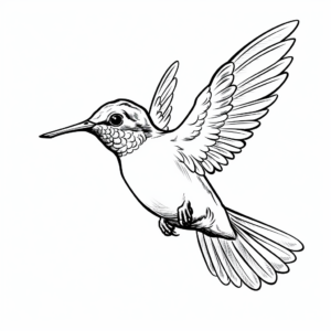 Holiday Theme Ruby Throated Hummingbird Coloring Pages 2