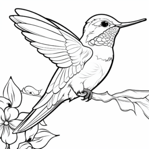 Holiday Theme Ruby Throated Hummingbird Coloring Pages 3