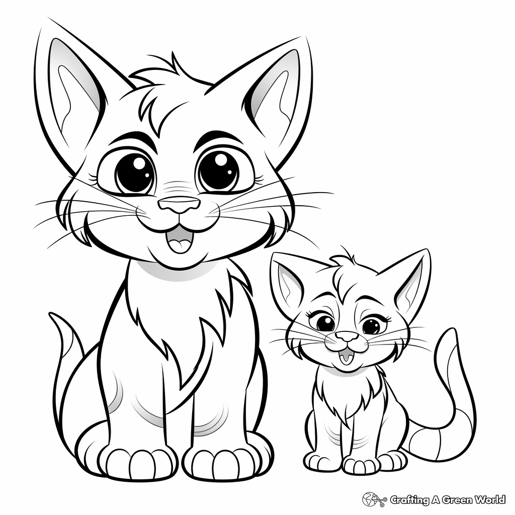 Holiday-Themed Cat and Mouse Coloring Pages 1