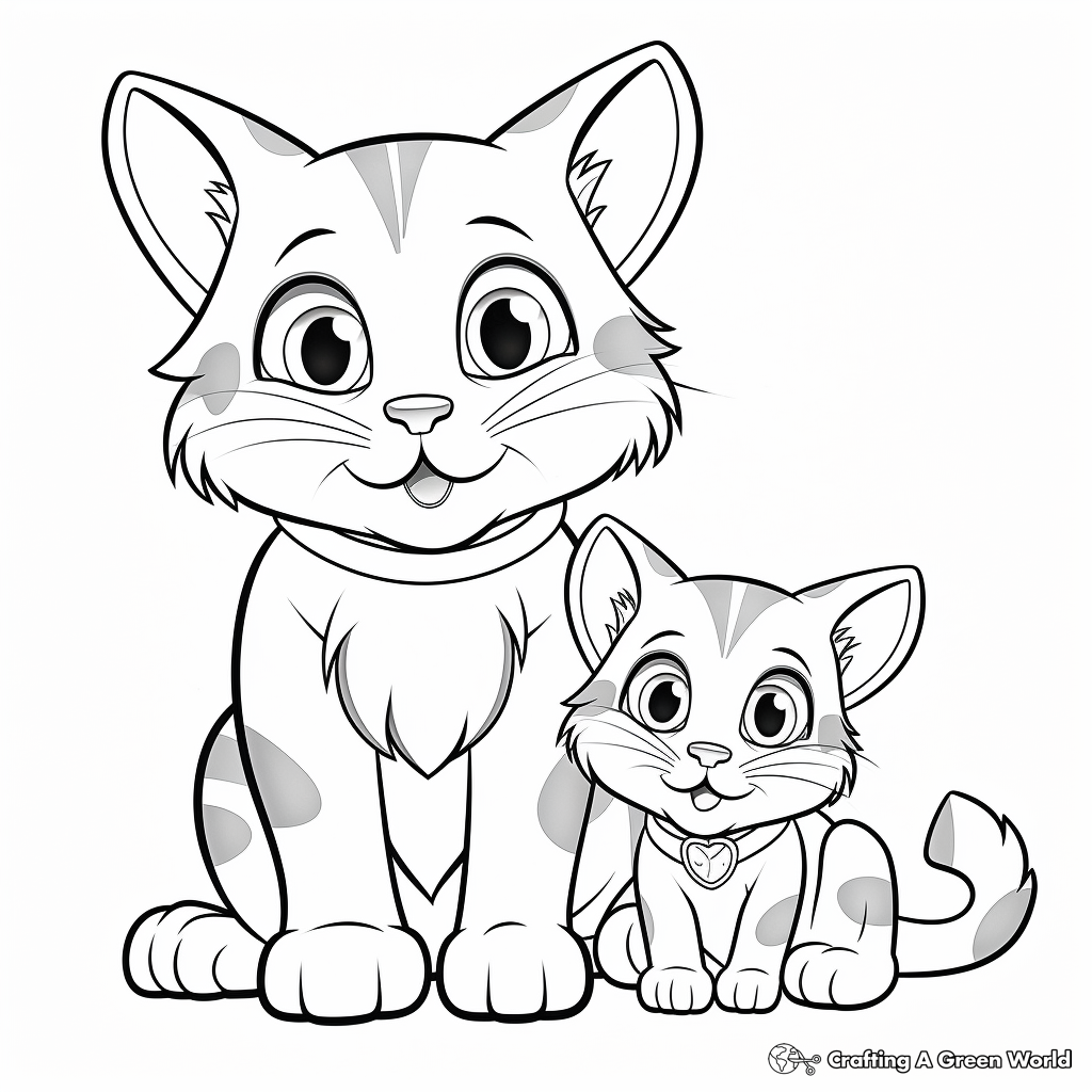 Holiday-Themed Cat and Mouse Coloring Pages 2