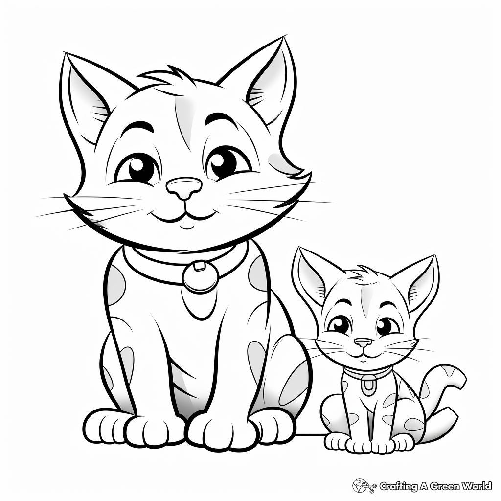 Holiday-Themed Cat and Mouse Coloring Pages 3