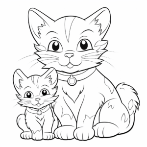 Holiday-Themed Cat and Mouse Coloring Pages 4