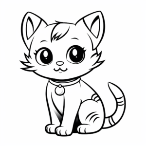 Holiday Themed Cat Coloring Pages 1