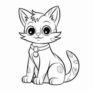 Holiday Themed Cat Coloring Pages 2
