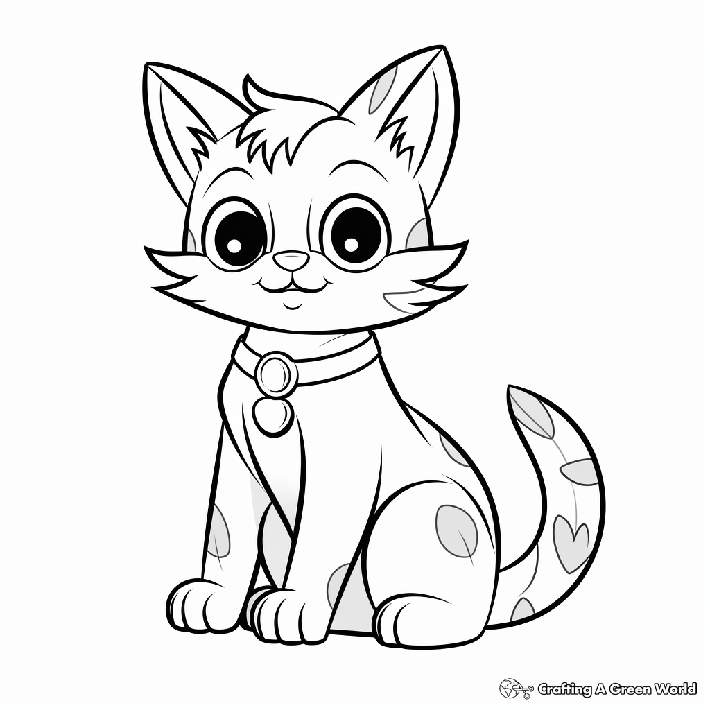 Holiday Themed Cat Coloring Pages 2