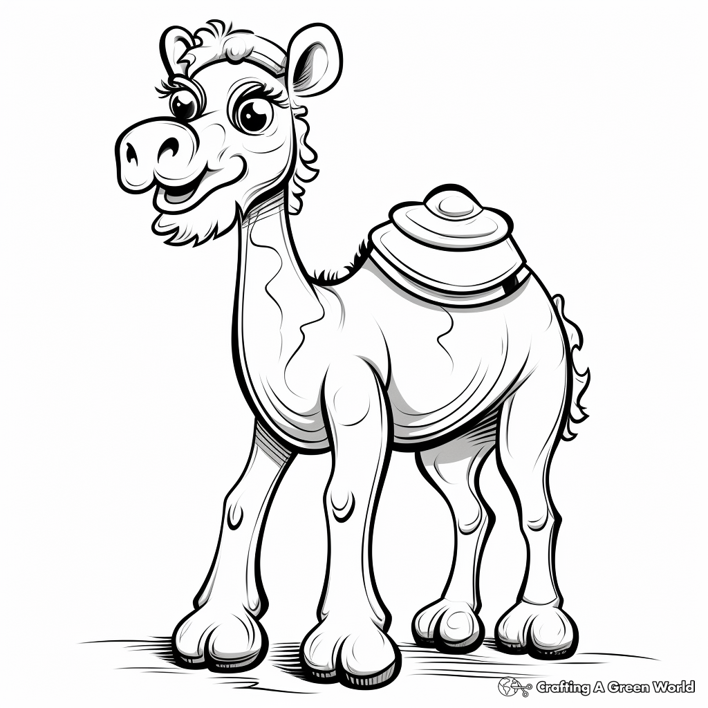 Holiday-themed Christmas Camel Coloring Pages 2