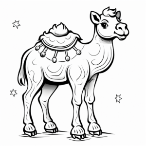 Holiday-themed Christmas Camel Coloring Pages 3