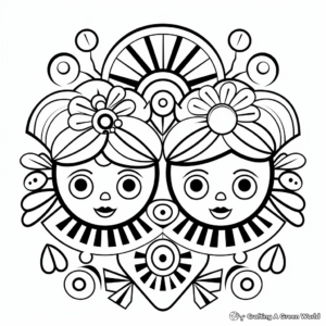 Holiday Themed Symmetrical Coloring Pages 4