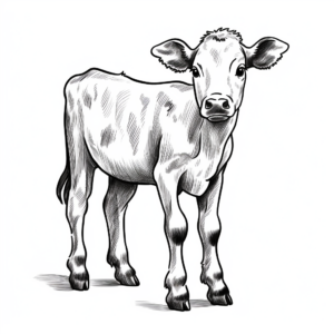 Holstein Calf Coloring Pages: Black and White Spotted 1