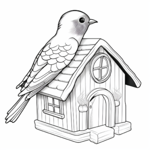Homely Barn Swallow in Bird Cage Coloring Pages 3