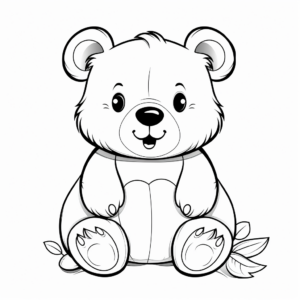 Honey Bear Coloring Pages: Sweet and Simple 1