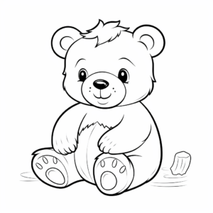 Honey Bear Coloring Pages: Sweet and Simple 2