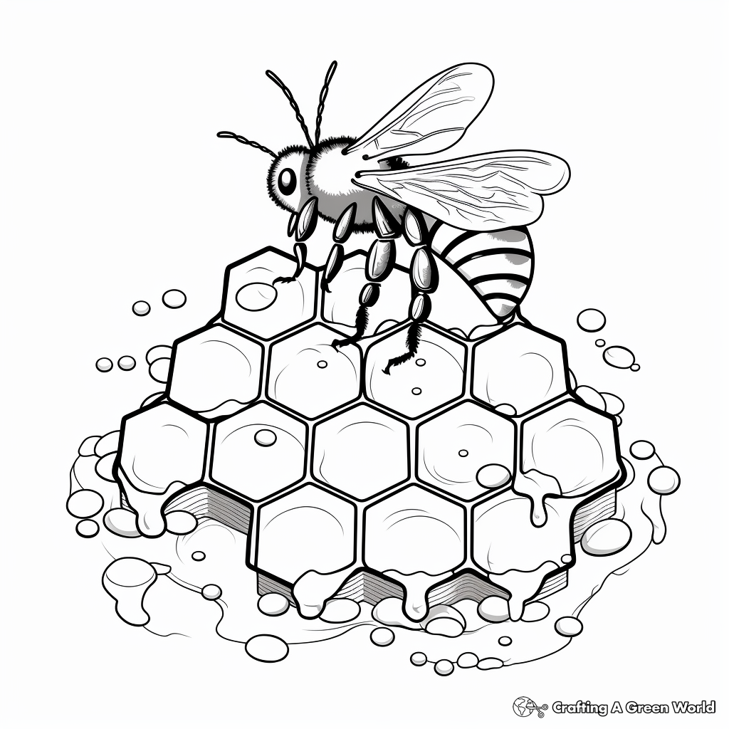 Honey Dripping from Honeycomb Coloring Pages 3