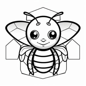 Honeycomb with Bumblebee Coloring Pages 2
