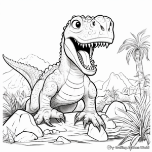 Horrifying Prehistoric Scenes Coloring Pages 4