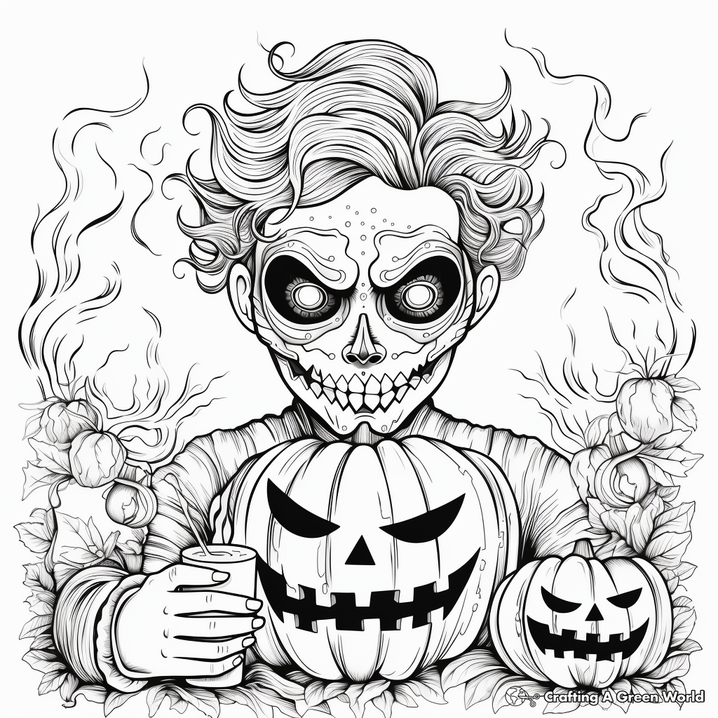 Horror-Themed Coloring Pages for Teens and Adults 1