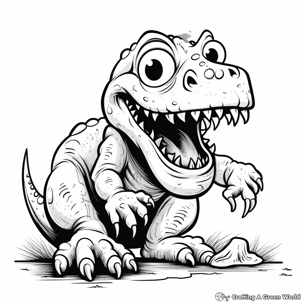 Horror-Themed Hadrosaurus Coloring Pages 3