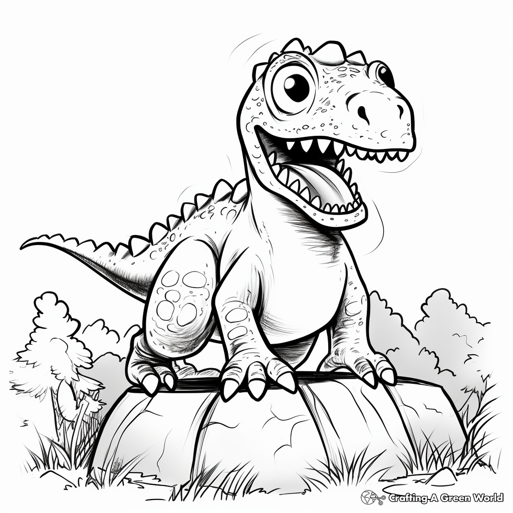 Horror-Themed Hadrosaurus Coloring Pages 4