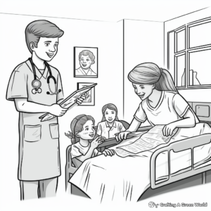 Hospital Scene Get Well Soon Coloring Pages 1
