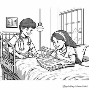 Hospital Scene Get Well Soon Coloring Pages 4