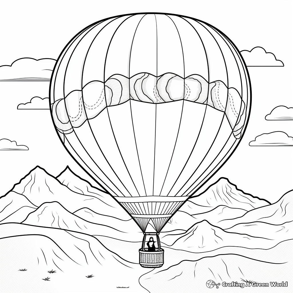 Hot-Air Balloon and Landscape Coloring Pages 4