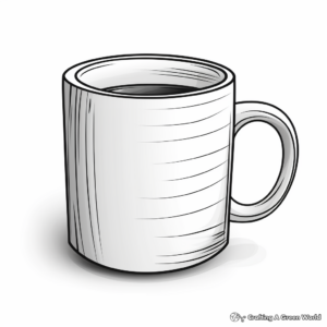 Hot coffee mug Coloring Pages for Adults 1