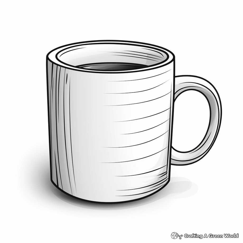 Hot coffee mug Coloring Pages for Adults 1