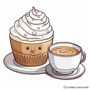 Hot Latte with Artful Foam Coloring Pages 4