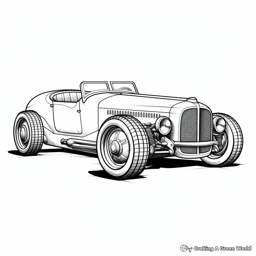 Hot Rod Racing Car Coloring Pages for Classic Car Lovers 1