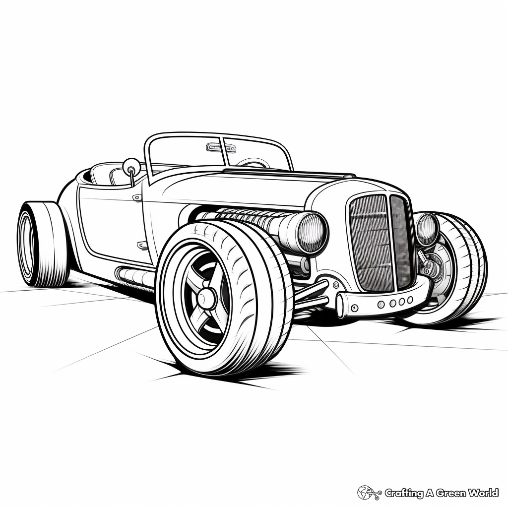 Hot Rod Racing Car Coloring Pages for Classic Car Lovers 4