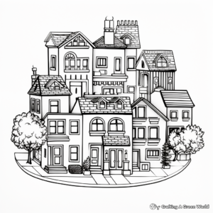 Houses Around the World Coloring Pages 1