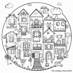 Houses Around the World Coloring Pages 3