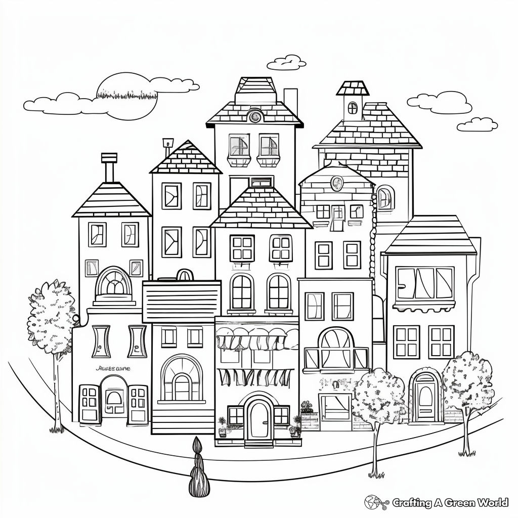 Houses Around the World Coloring Pages 4