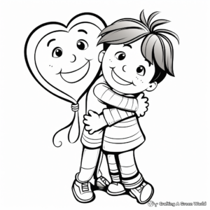 Hug Day: Express Kindness Coloring Pages 2