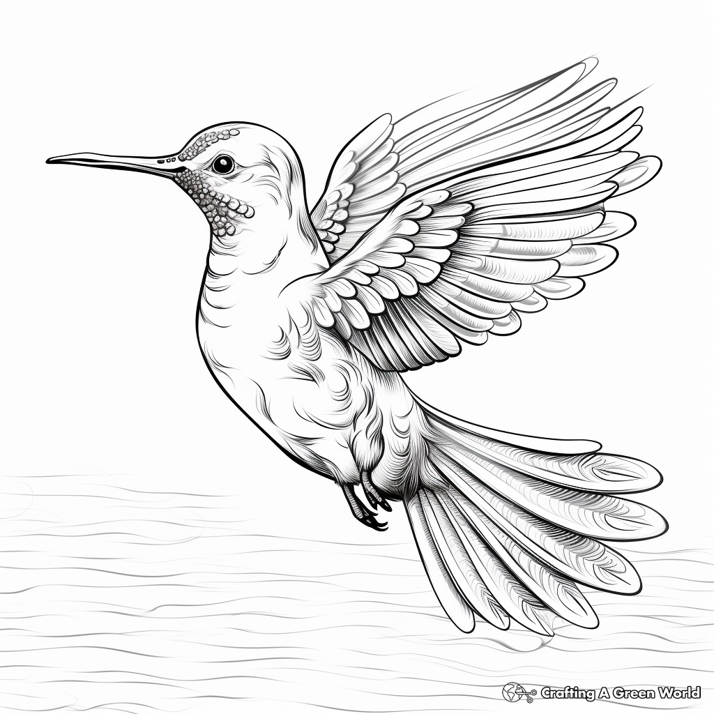 Hummingbird in Flight: Action-Packed Coloring Pages 1